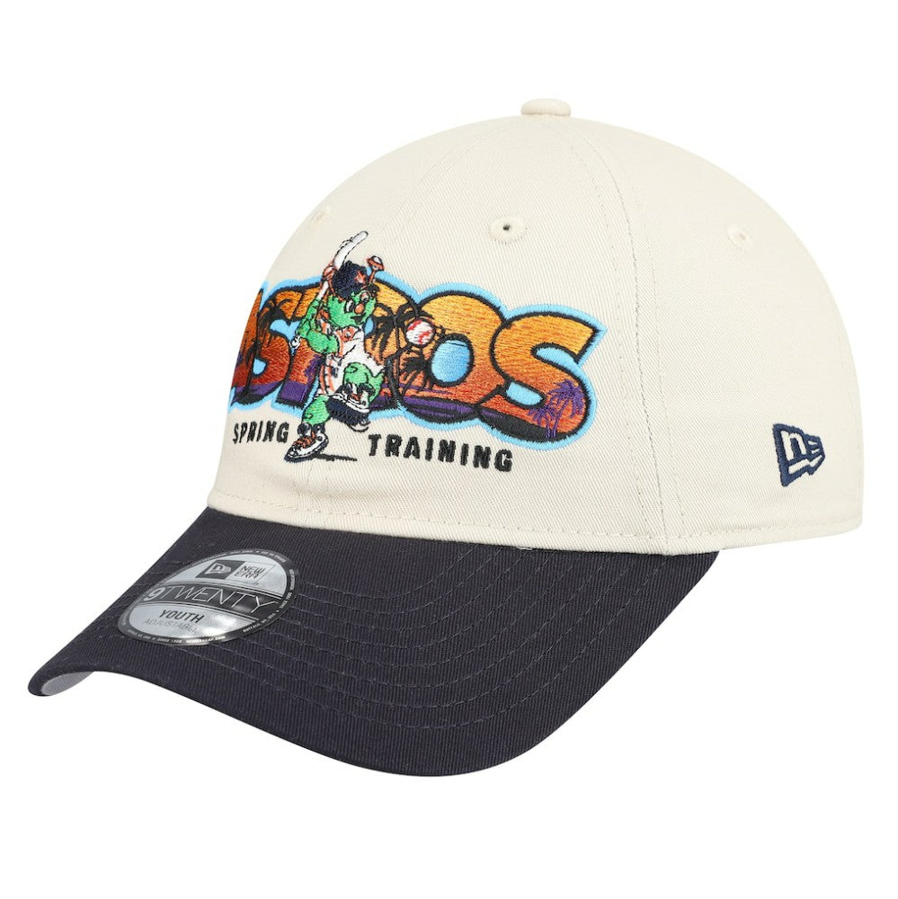 Houston Astros New Era Youth 2026 Spring Training Fan Pack Batter 9TWENTY Adjustable Hat - Stone/Navy Hats