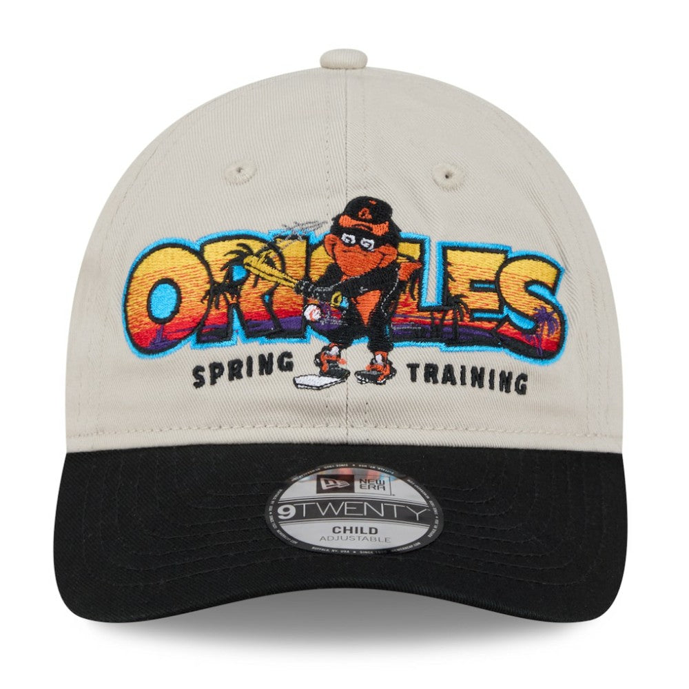 Baltimore Orioles New Era Youth 2026 Spring Training Fan Pack Batter 9TWENTY Adjustable Hat - Stone/Black Hats