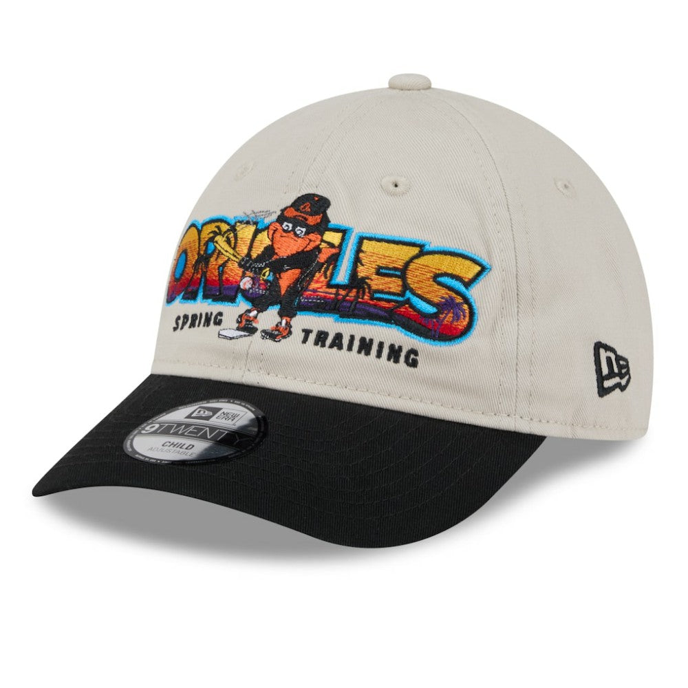 Baltimore Orioles New Era Youth 2026 Spring Training Fan Pack Batter 9TWENTY Adjustable Hat - Stone/Black Hats
