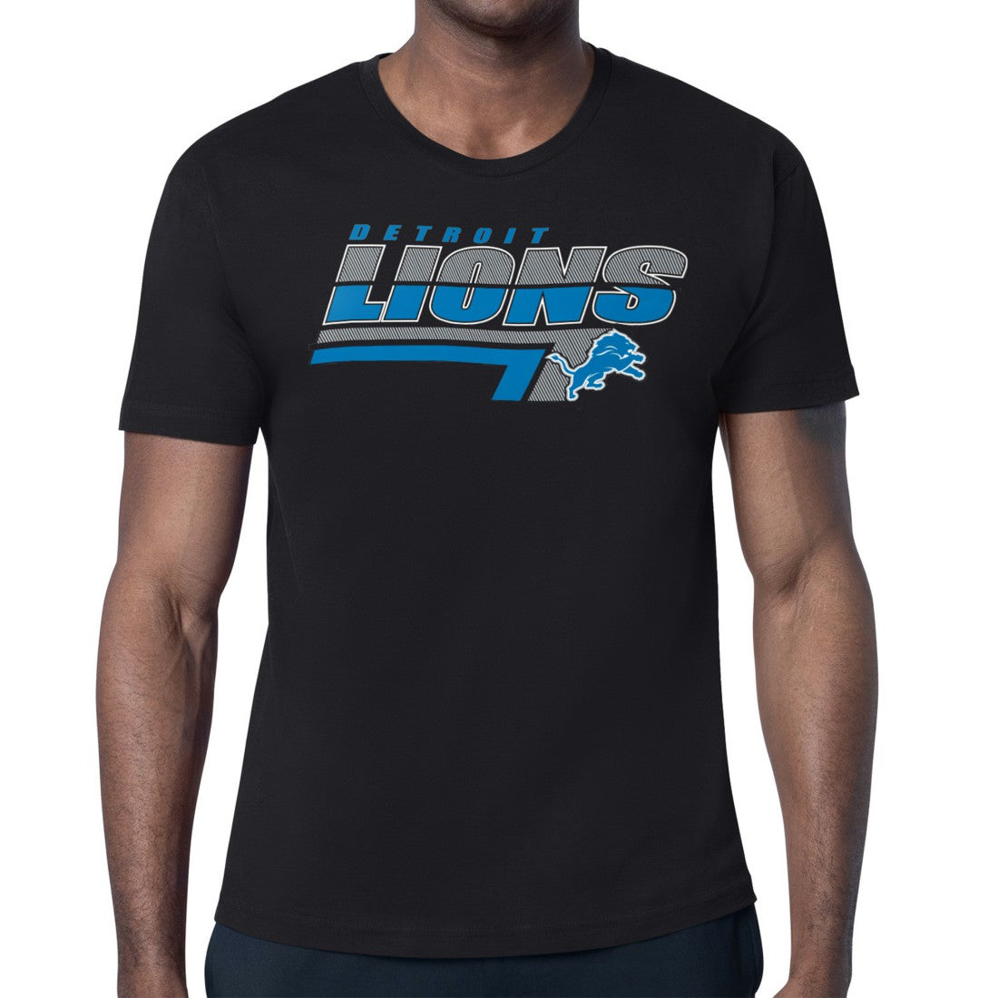 Detroit Lions Starter Logo Push Graphic T-Shirt Black