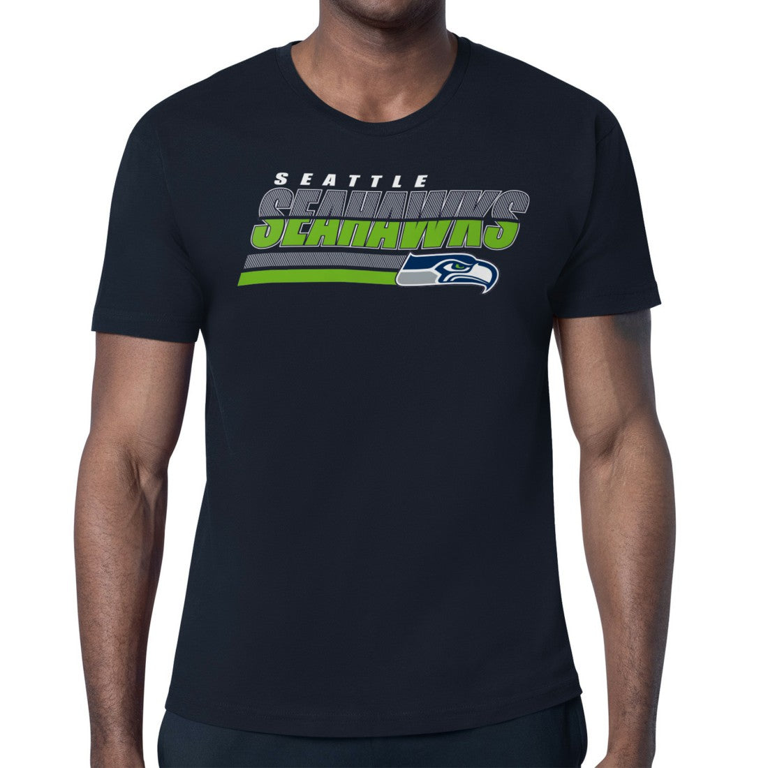 Seattle Seahawks Starter Logo Push Graphic T-Shirt College Navy