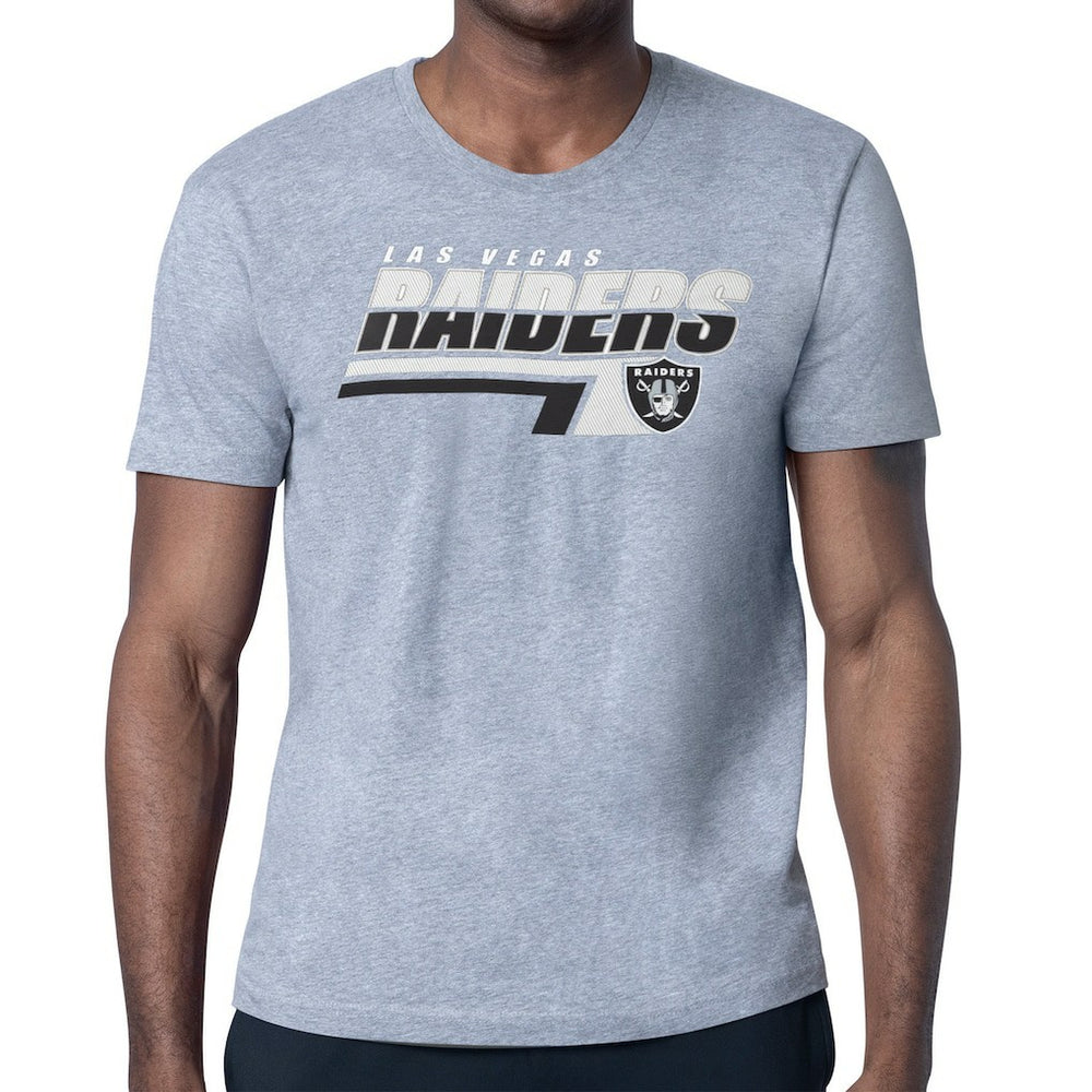 Las Vegas Raiders Starter Logo Push Graphic T-Shirt Heather Gray