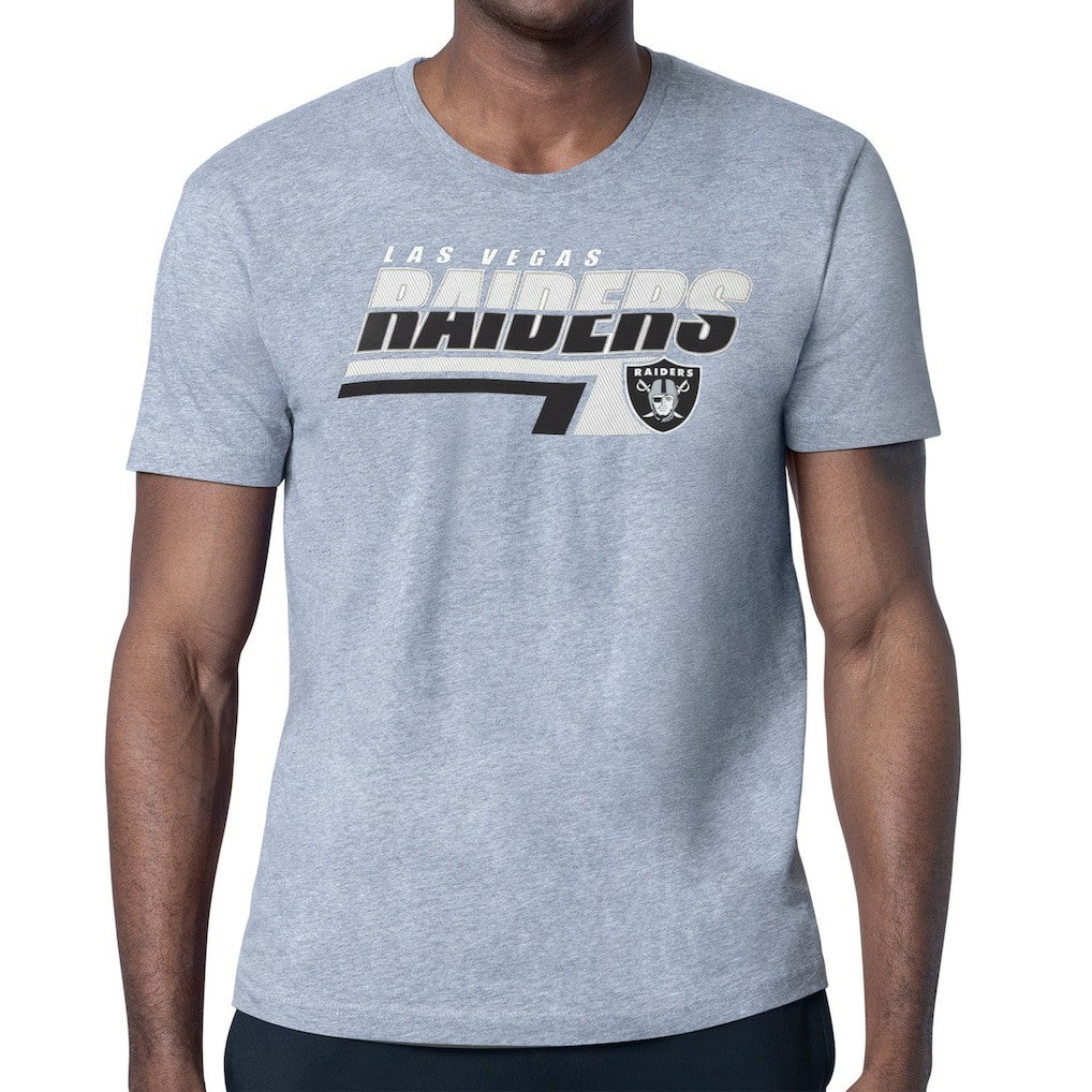 Las Vegas Raiders Starter Logo Push Graphic T-Shirt Heather Gray