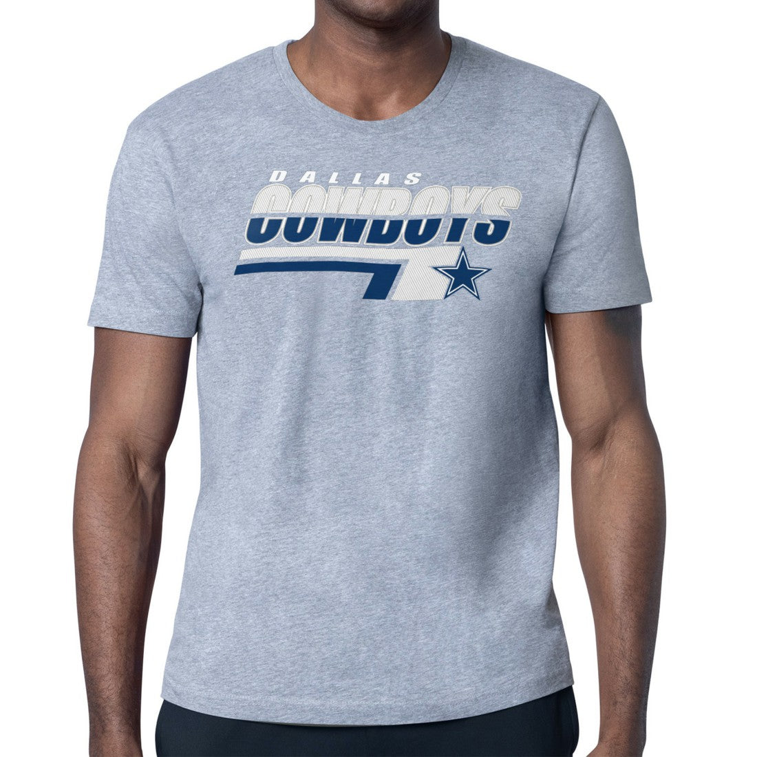 Dallas Cowboys Starter Logo Push Graphic T-Shirt Heather Gray