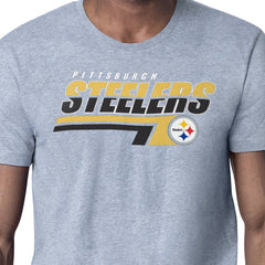 Pittsburgh Steelers Starter Logo Push Graphic T-Shirt Heather Gray