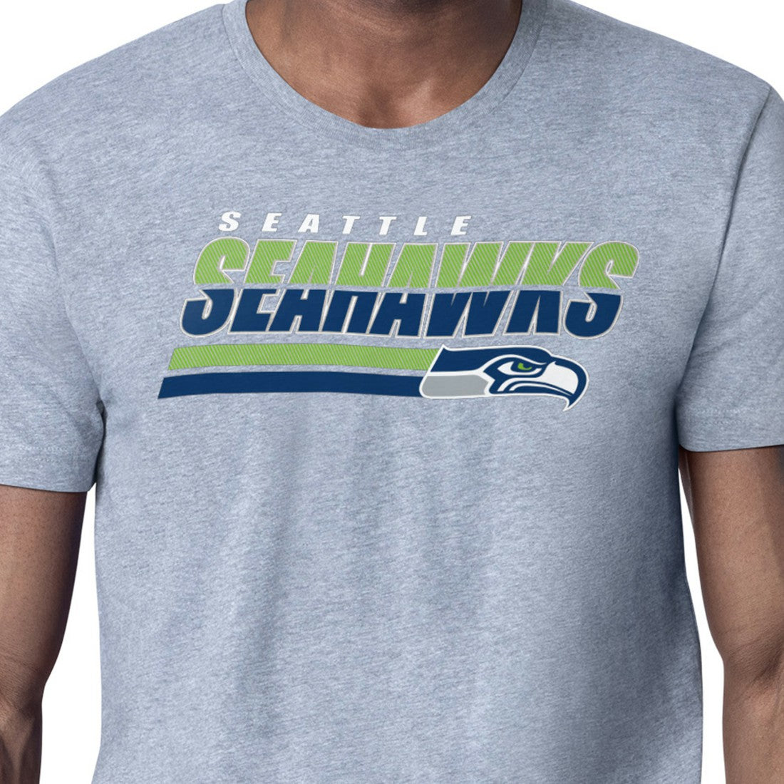 Seattle Seahawks Starter Logo Push Graphic T-Shirt Heather Gray