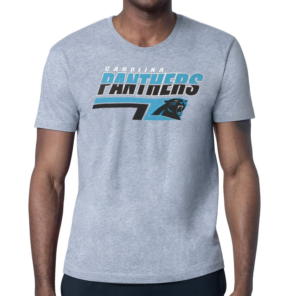 Carolina Panthers Starter Logo Push Graphic T-Shirt Heather Gray