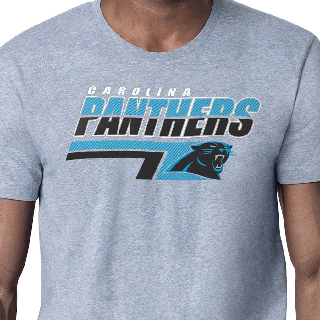 Carolina Panthers Starter Logo Push Graphic T-Shirt Heather Gray