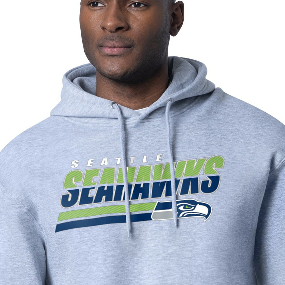 Seattle Seahawks Starter Logo Push Graphic Hoodie Heather Gray