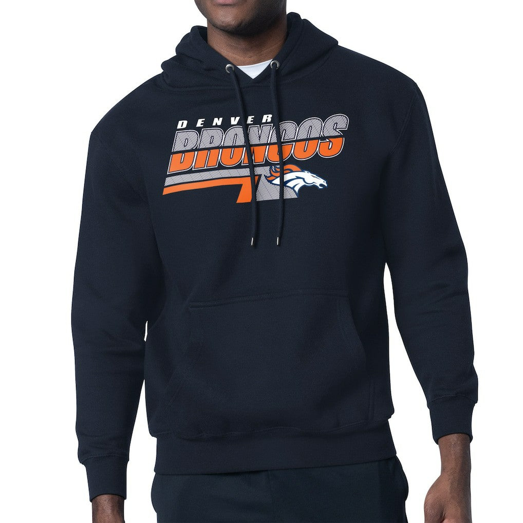 Denver Broncos Starter Logo Push Graphic Hoodie Navy