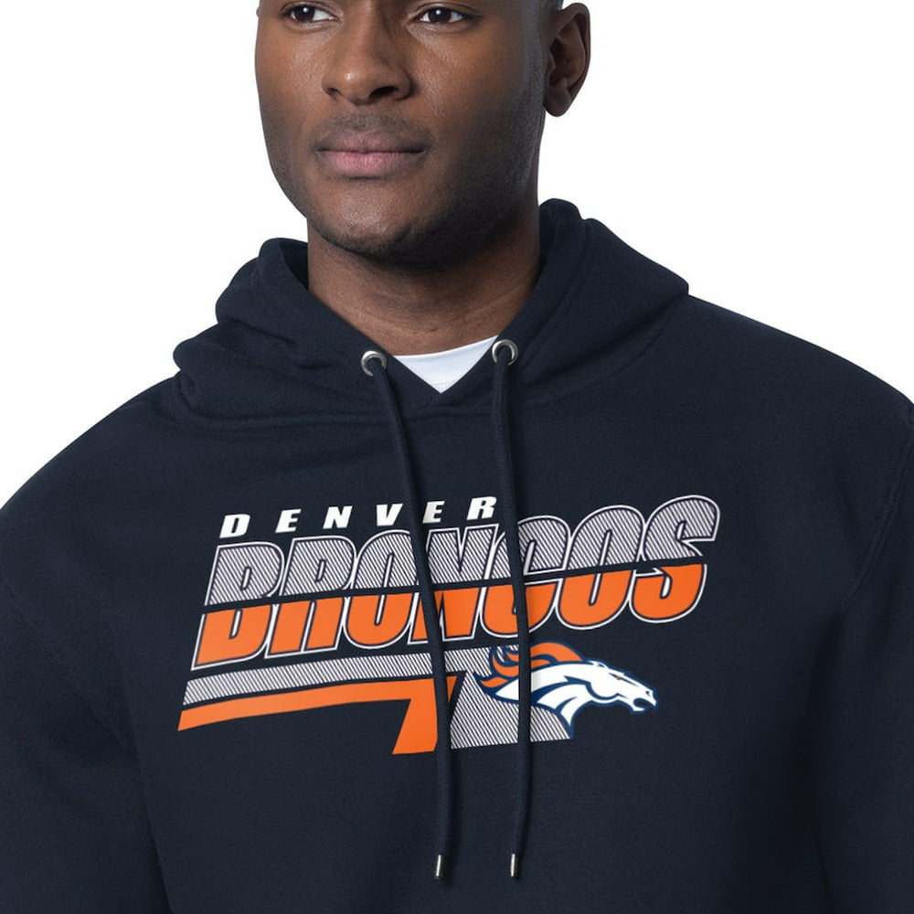 Denver Broncos Starter Logo Push Graphic Hoodie Navy