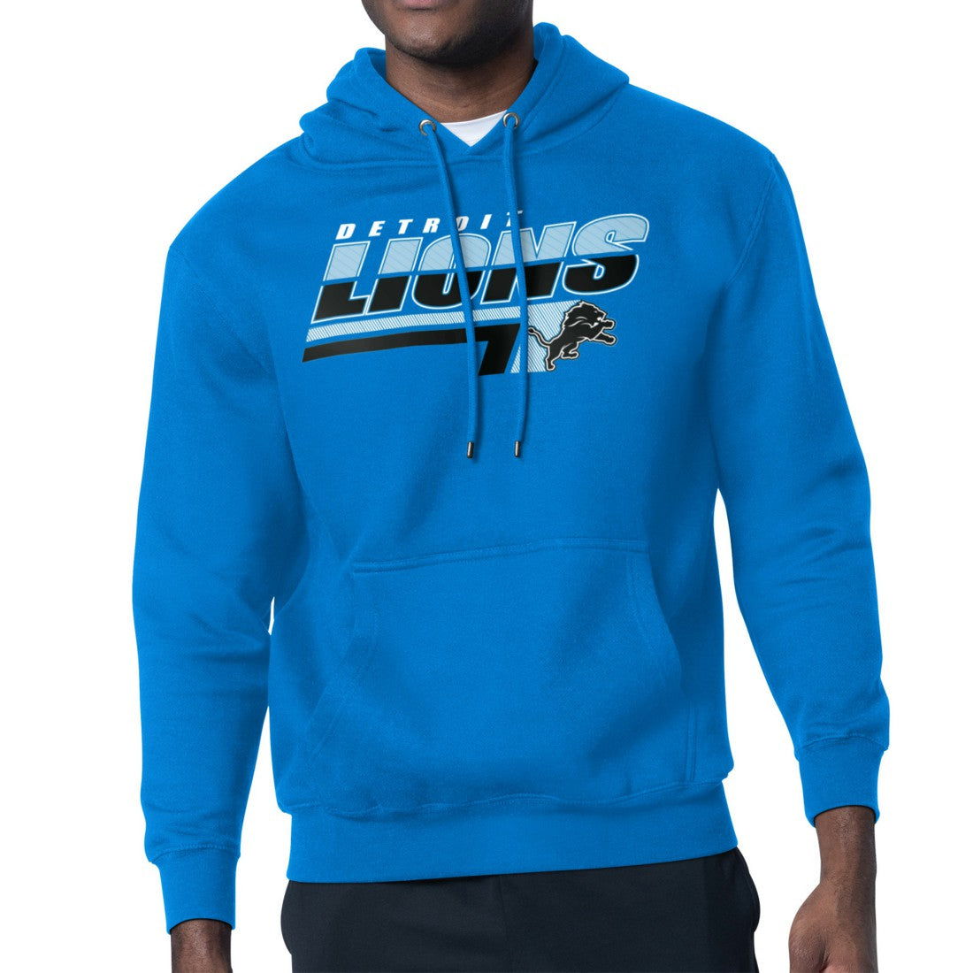 Detroit Lions Starter Logo Push Graphic Hoodie Blue