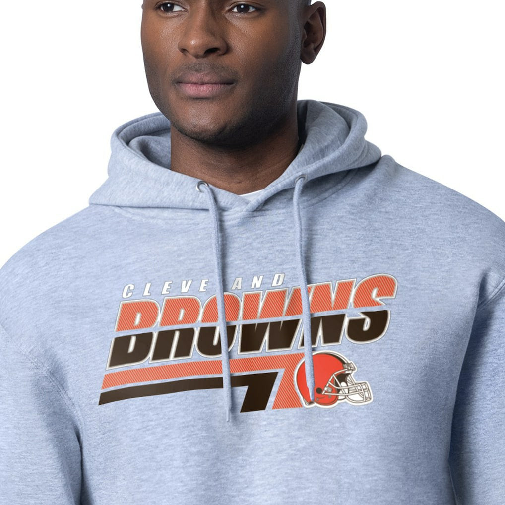 Cleveland Browns Starter Logo Push Graphic Hoodie Heather Gray