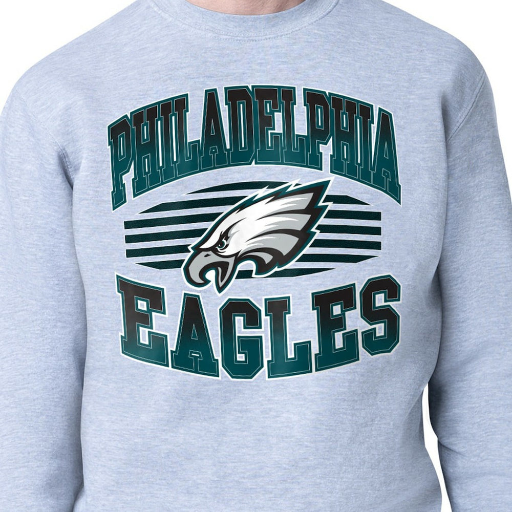 Philadelphia Eagles Starter Team Grit Graphic Fleece Pullover Sweatshirt Heather Gray