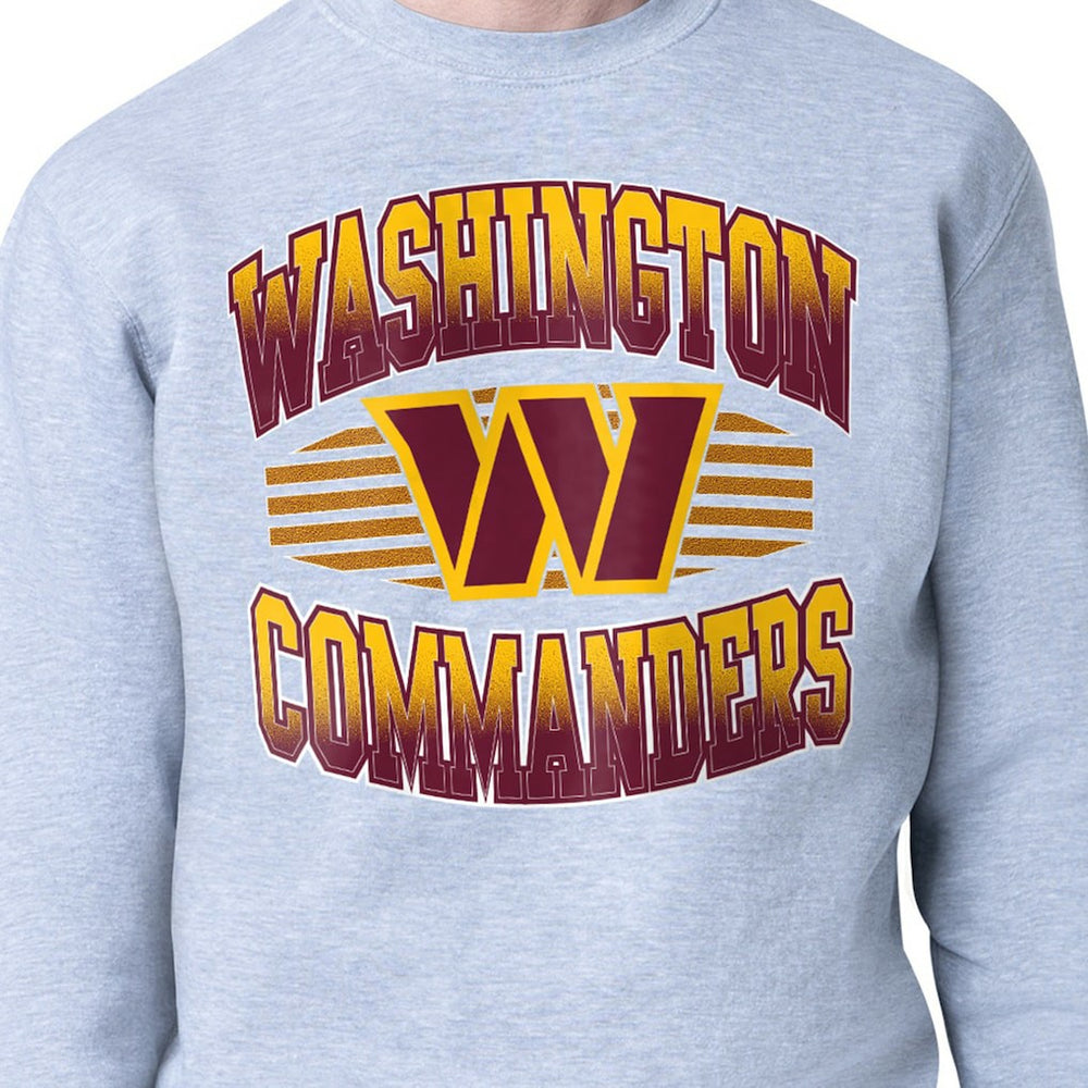 Washington Commanders Starter Team Grit Graphic Fleece Pullover Sweatshirt Heather Gray