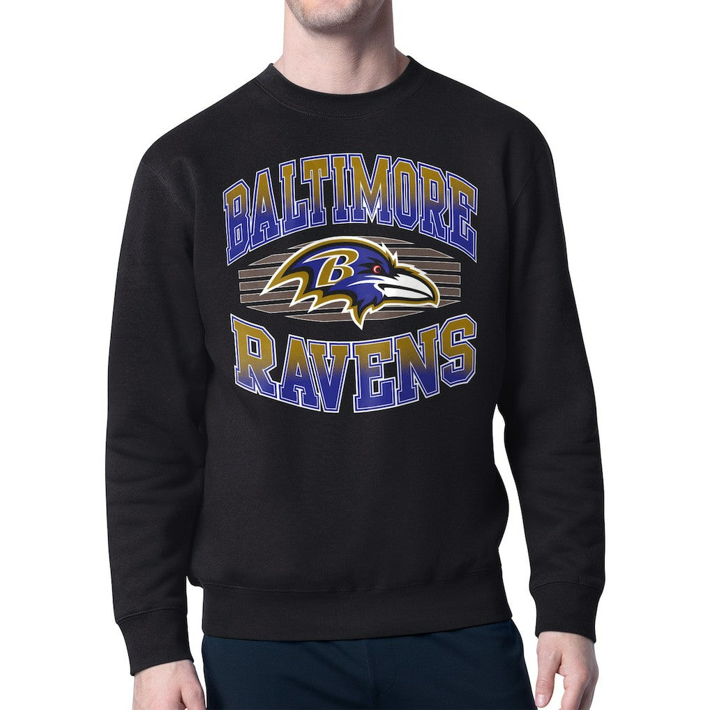 Baltimore Ravens Starter Team Grit Graphic Fleece Pullover Sweatshirt Black