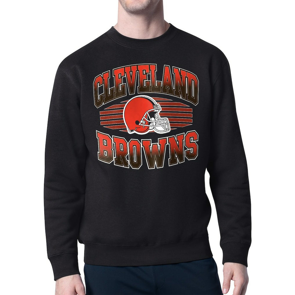 Cleveland Browns Starter Team Grit Graphic Fleece Pullover Sweatshirt Black