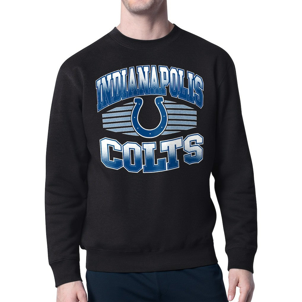 Indianapolis Colts Starter Team Grit Graphic Fleece Pullover Sweatshirt Black