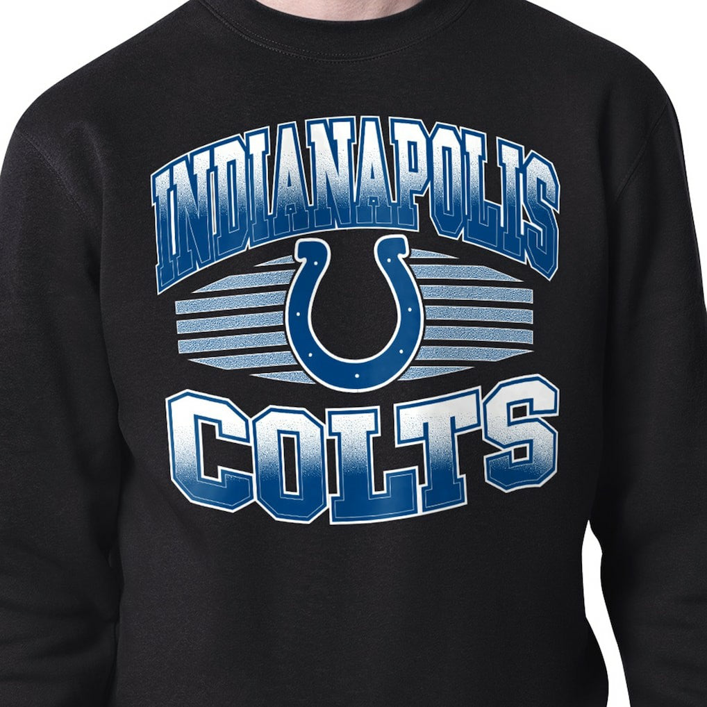 Indianapolis Colts Starter Team Grit Graphic Fleece Pullover Sweatshirt Black