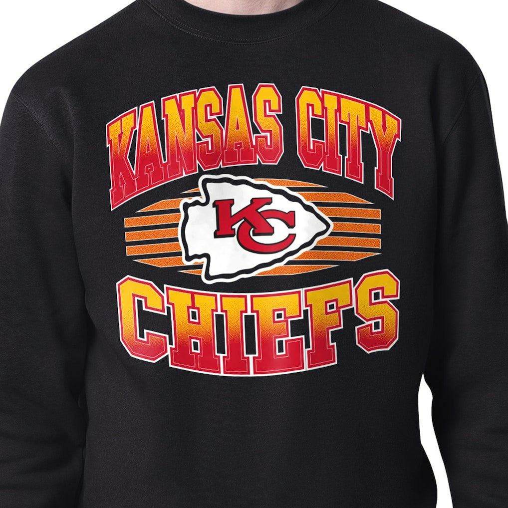 Kansas City Chiefs Starter Team Grit Graphic Fleece Pullover Sweatshirt Black