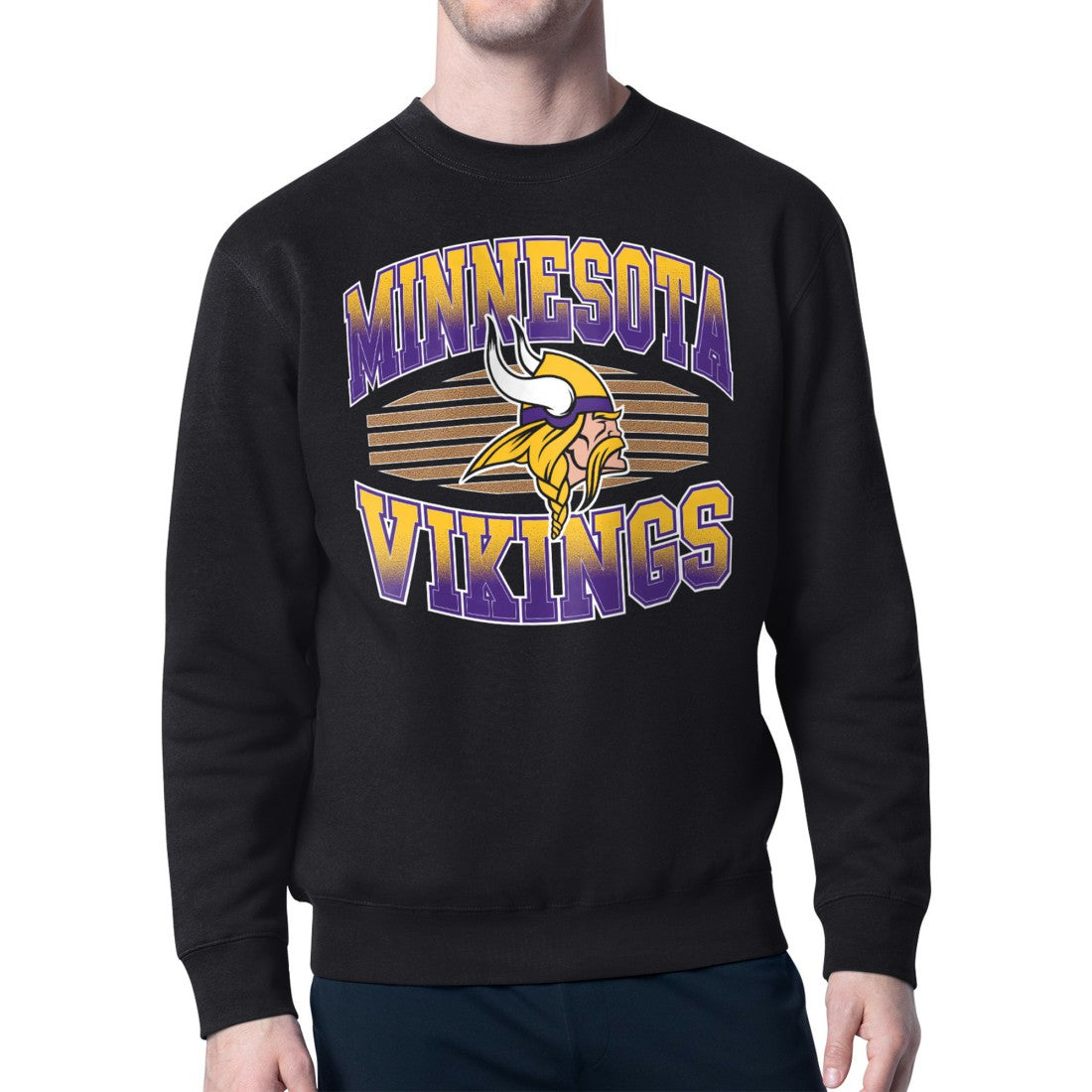 Minnesota Vikings Starter Team Grit Graphic Fleece Pullover Sweatshirt Black