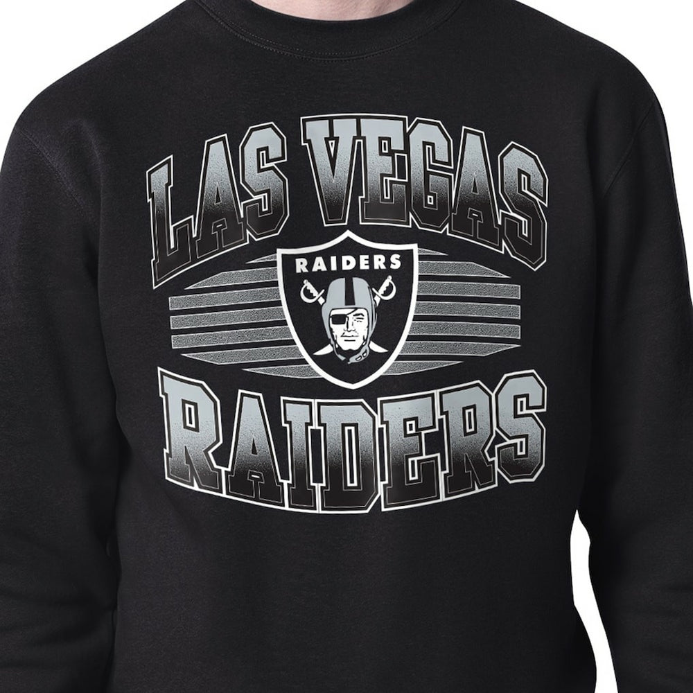 Las Vegas Raiders Starter Team Grit Graphic Fleece Pullover Sweatshirt Black