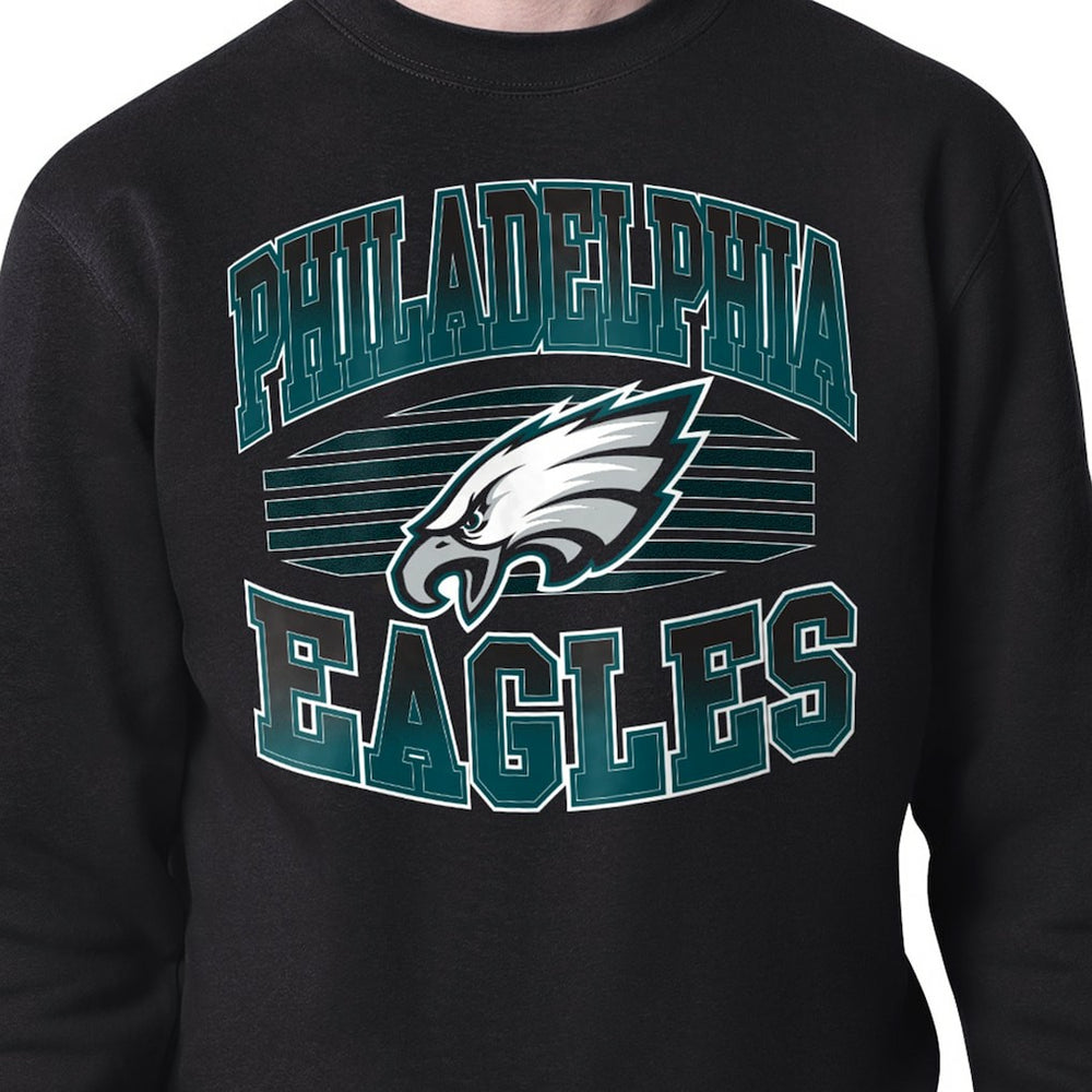 Philadelphia Eagles Starter Team Grit Graphic Fleece Pullover Sweatshirt Black