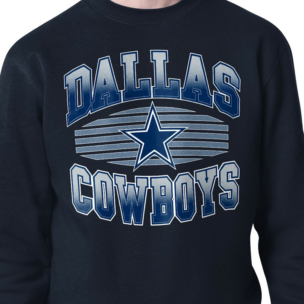 Dallas Cowboys Starter Team Grit Graphic Fleece Pullover Sweatshirt Navy