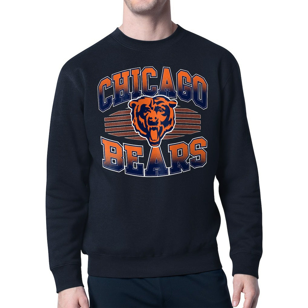 Chicago Bears Starter Team Grit Graphic Fleece Pullover Sweatshirt Navy