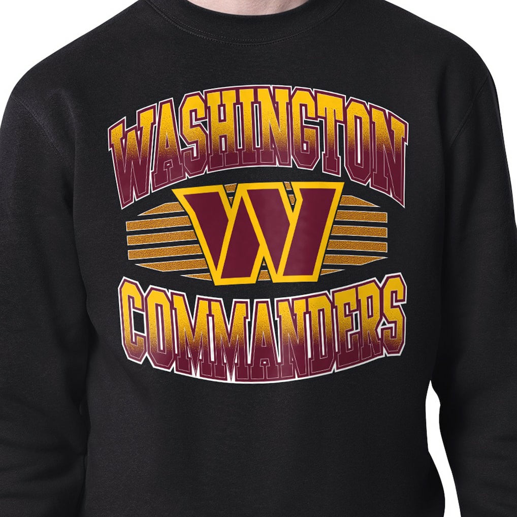 Washington Commanders Starter Team Grit Graphic Fleece Pullover Sweatshirt Black