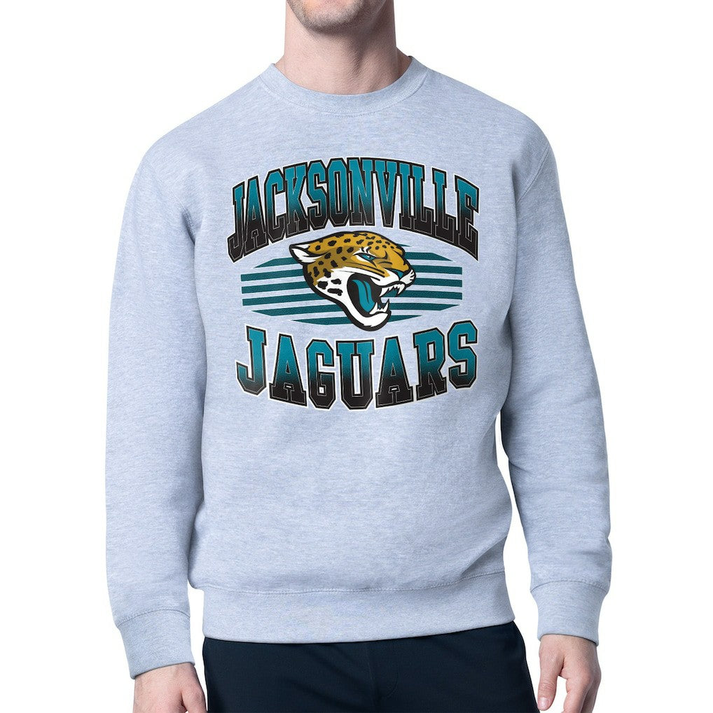 Jacksonville Jaguars Starter Team Grit Graphic Fleece Pullover Sweatshirt Heather Gray