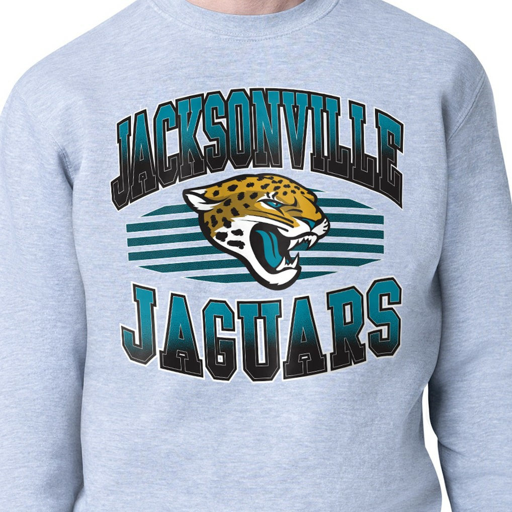 Jacksonville Jaguars Starter Team Grit Graphic Fleece Pullover Sweatshirt Heather Gray