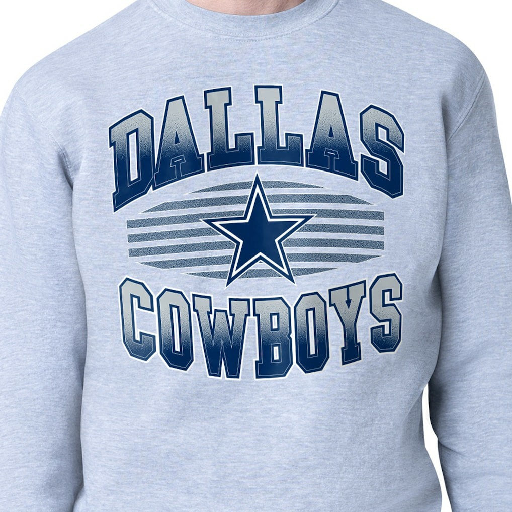 Dallas Cowboys Starter Team Grit Graphic Fleece Pullover Sweatshirt Heather Gray