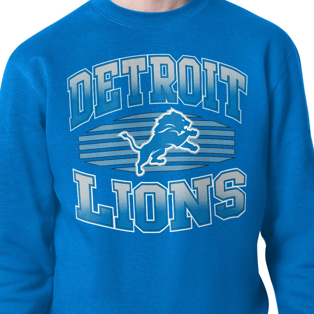 Detroit Lions Starter Team Grit Graphic Fleece Pullover Sweatshirt Blue