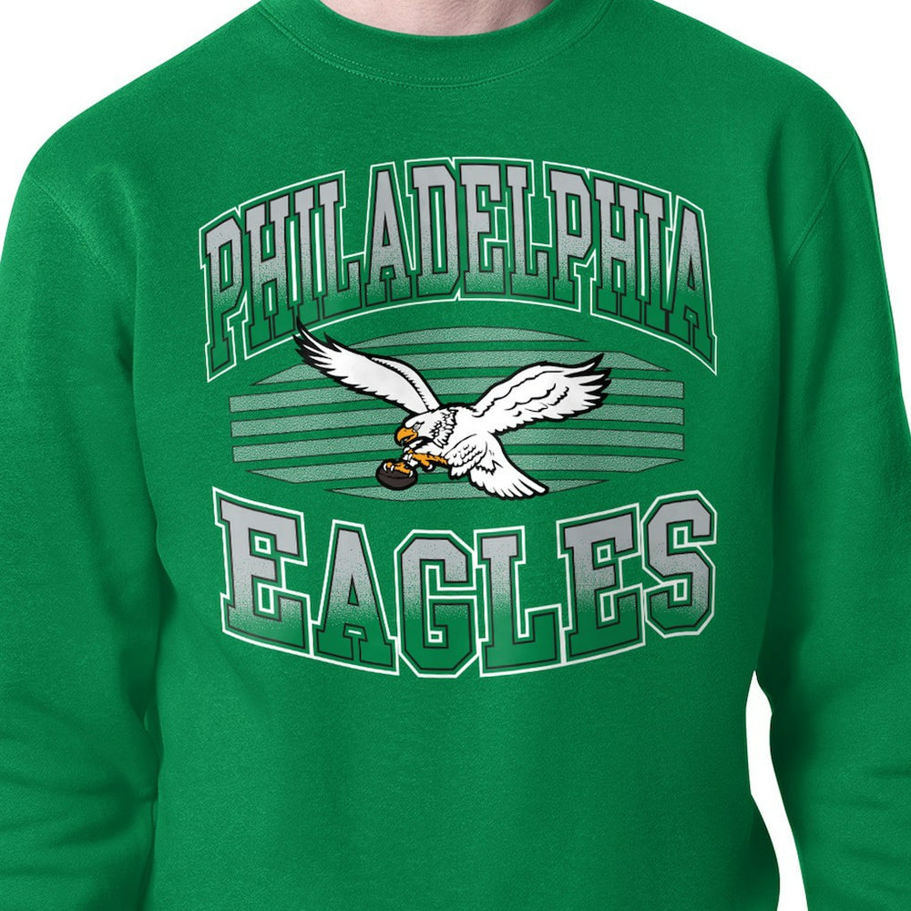 Philadelphia Eagles Starter Team Grit Graphic Fleece Pullover Sweatshirt Kelly Green