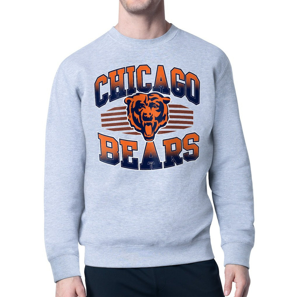 Chicago Bears Starter Team Grit Graphic Fleece Pullover Sweatshirt Heather Gray