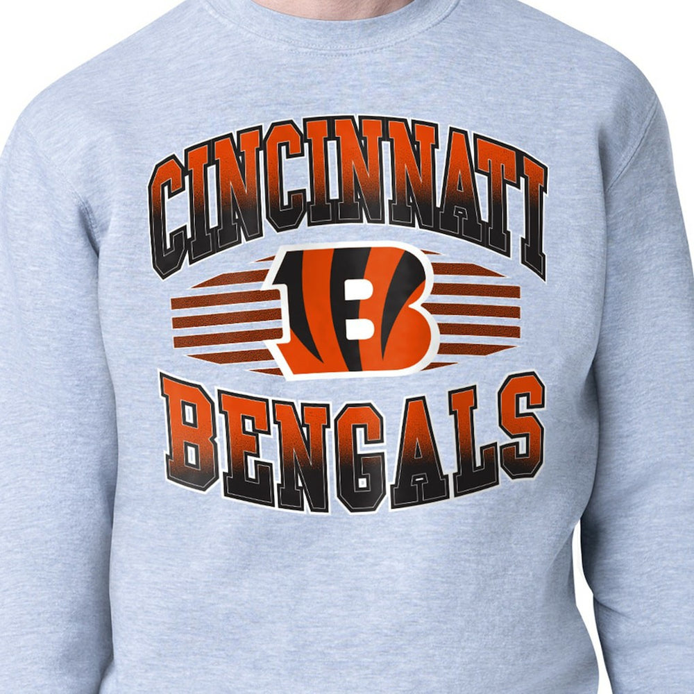 Cincinnati Bengals Starter Team Grit Graphic Fleece Pullover Sweatshirt Heather Gray