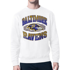 Baltimore Ravens Starter Team Grit Graphic Fleece Pullover Sweatshirt White