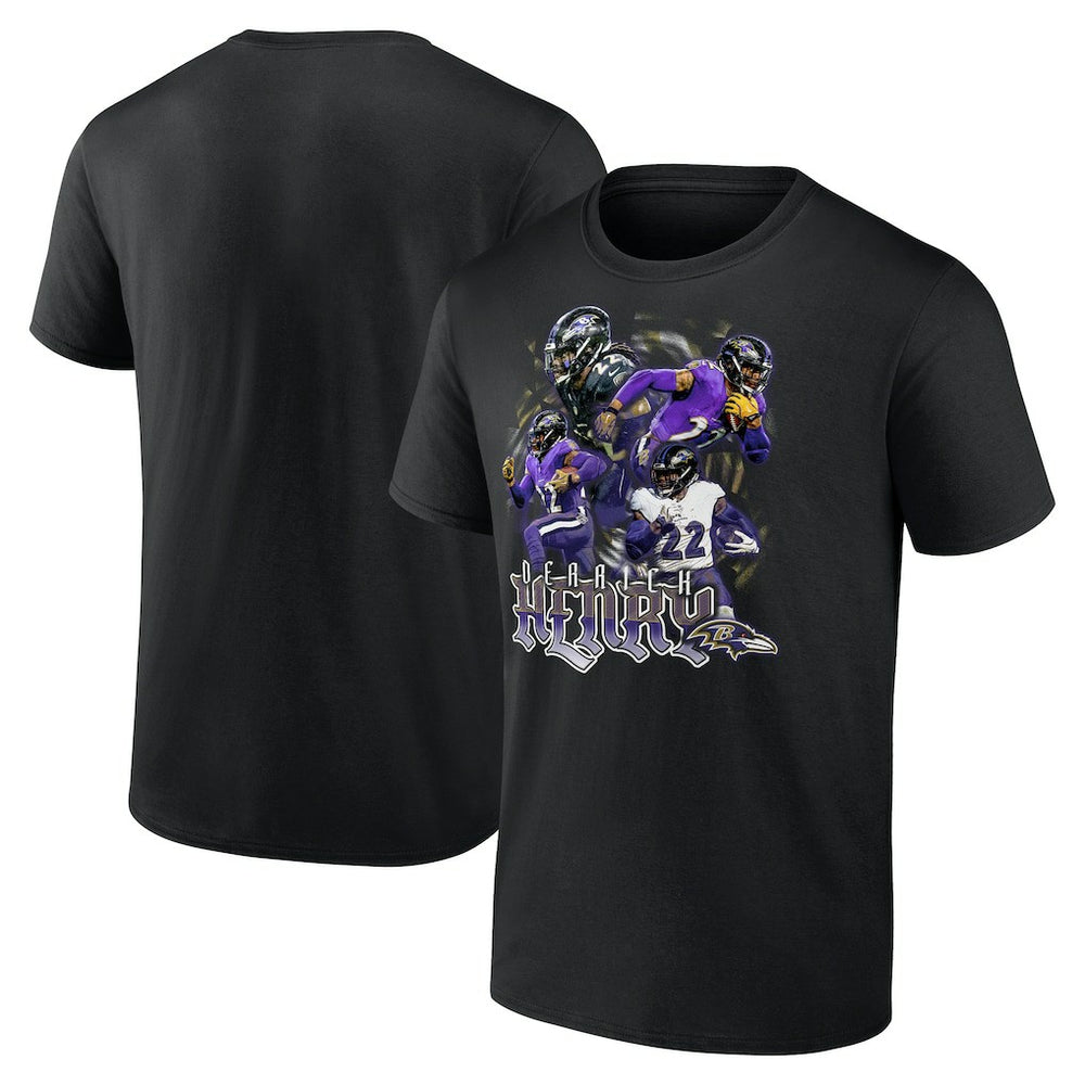 Derrick Henry Baltimore Ravens Notorious Graphic T-Shirt Black