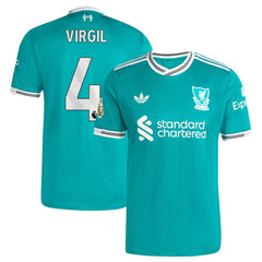 Virgil van Dijk Liverpool 2025/26 Third Player Jersey Green