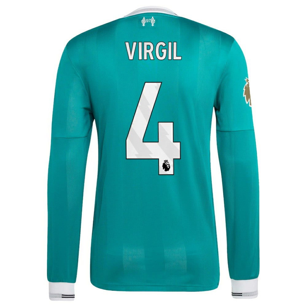 Virgil van Dijk Liverpool 2025/26 Third Long Sleeve Player Jersey Green