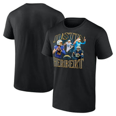 Justin Herbert Los Angeles Chargers Notorious Graphic T-Shirt Black