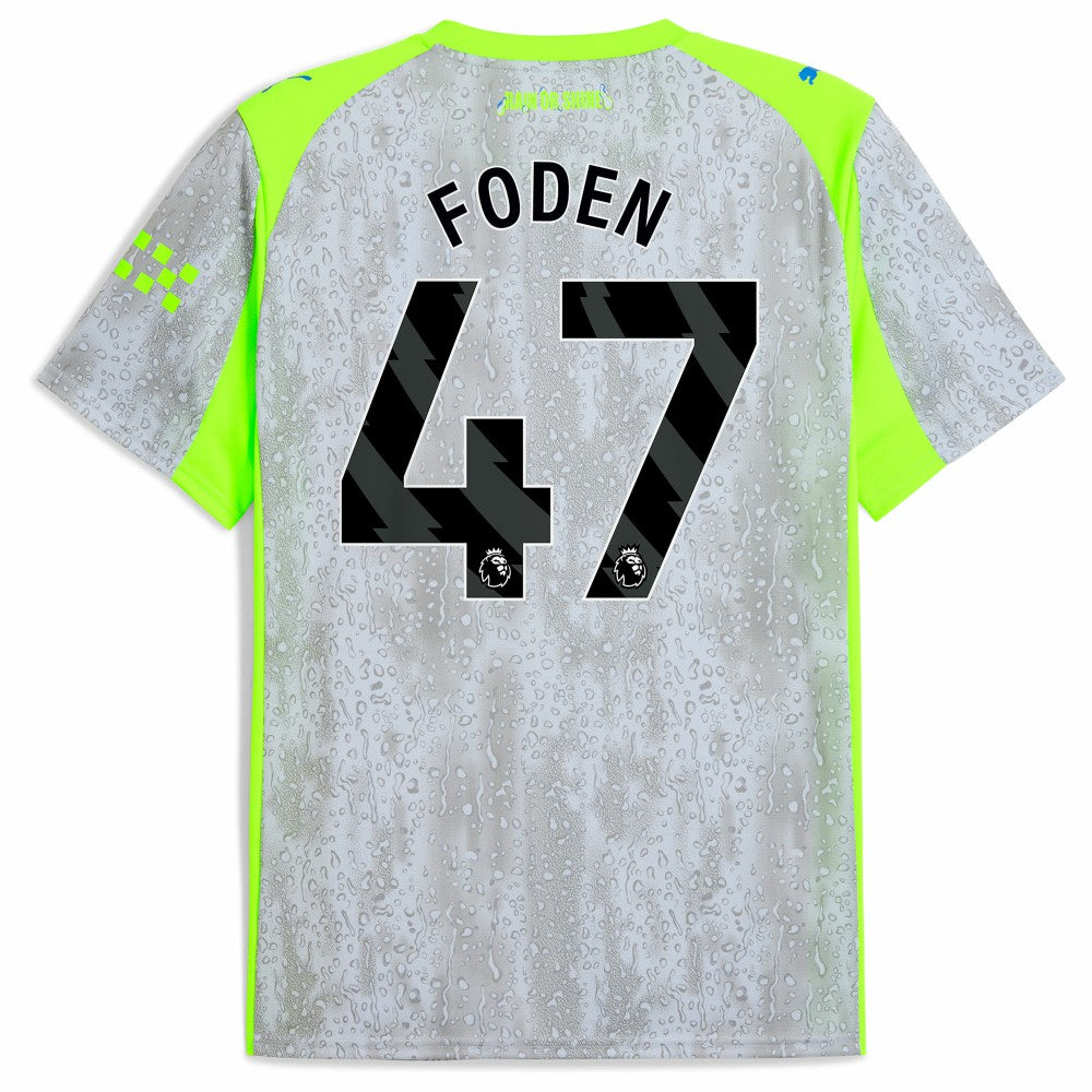 Manchester City 2025/26 Third Replica Jersey Green/Neon Green