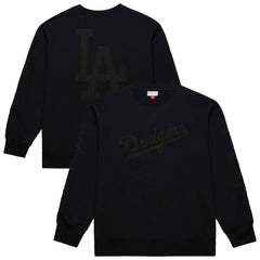 Los Angeles Dodgers Mitchell & Ness Phantom Fleece Crewneck Sweatshirt - Black Sweatshirts