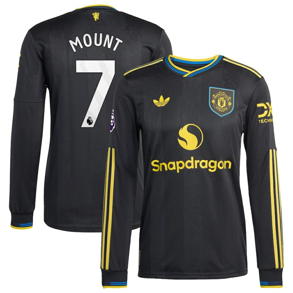Mason Mount Manchester United 2025/26 Third Long Sleeve Player Jersey Black