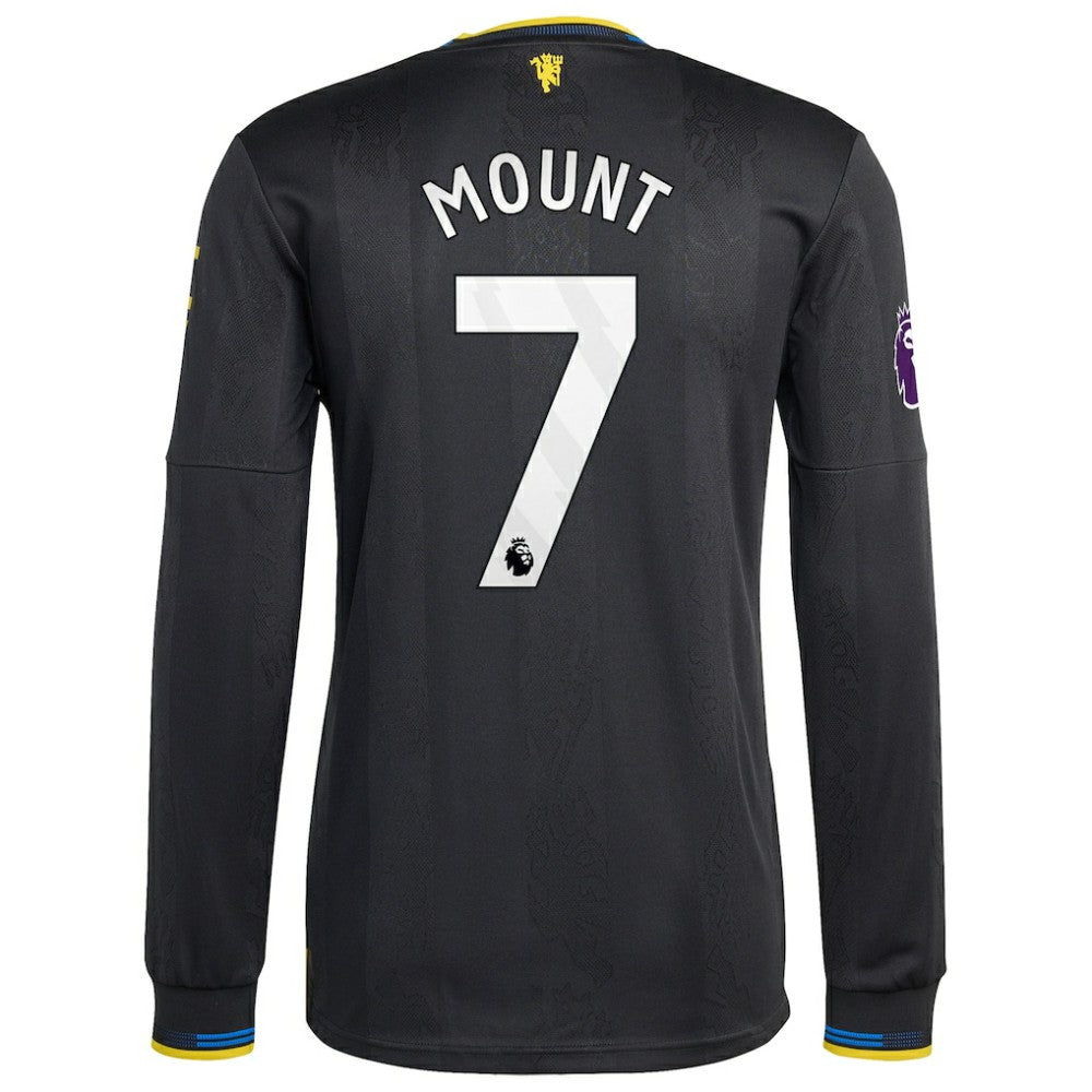 Mason Mount Manchester United 2025/26 Third Long Sleeve Player Jersey Black