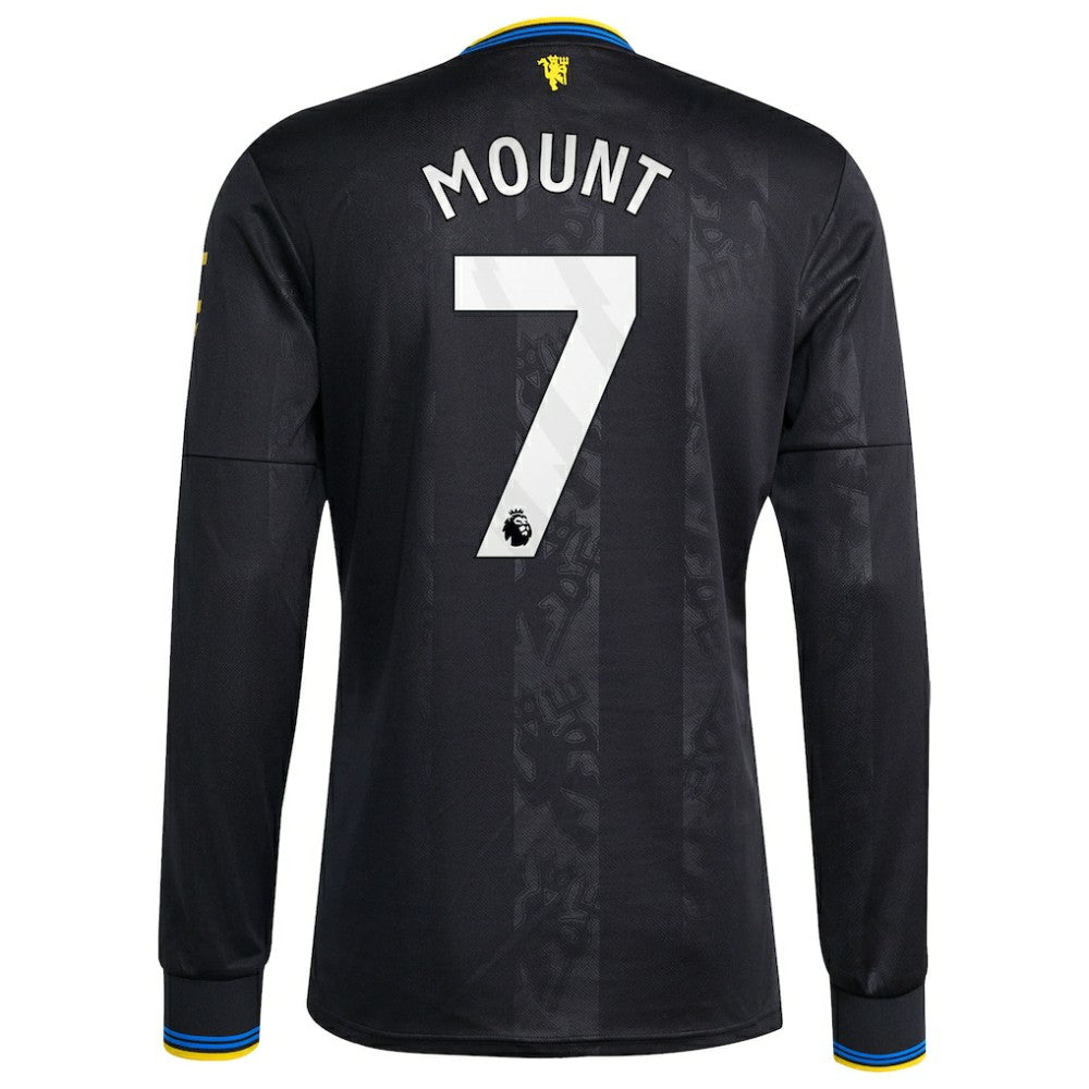Mason Mount Manchester United 2025/26 Third Replica Long Sleeve Player Jersey Black