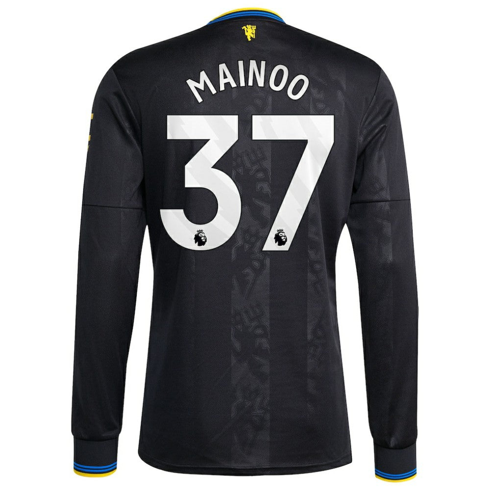 Kobbie Mainoo Manchester United 2025/26 Third Replica Long Sleeve Player Jersey Black