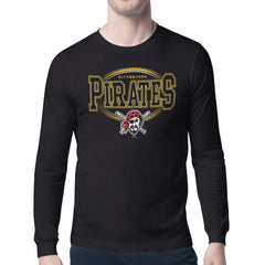 Pittsburgh Pirates Starter Team Track Graphic Long Sleeve T-Shirt - Black T-shirts