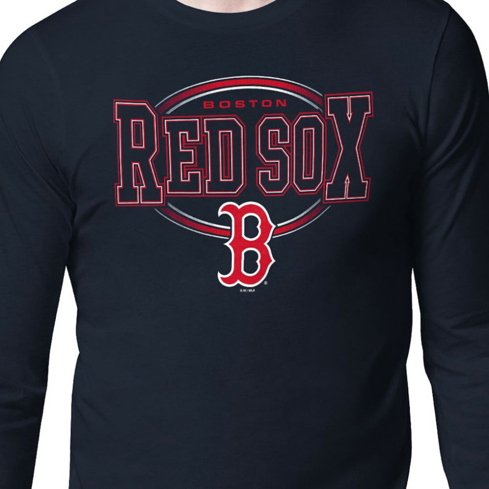 Boston Red Sox Starter Team Track Graphic Long Sleeve T-Shirt - Navy T-shirts
